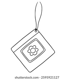 hanging air freshener illustration hand drawn outline vector
