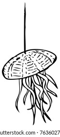 Hanging Airplant Jellyfish Decor Illustration