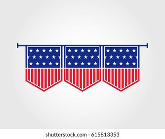 hanging American flag for interior decoration