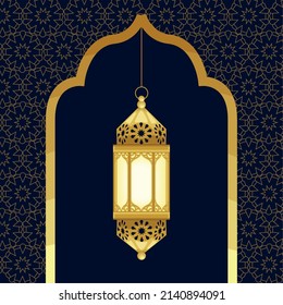 hanging arabic lamp in the frame