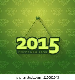 Hanging Badge 2015 Text, Tags, Labels, Banner, Cards on Green Wallpaper 