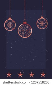 hanging balls stars decoration dark background
