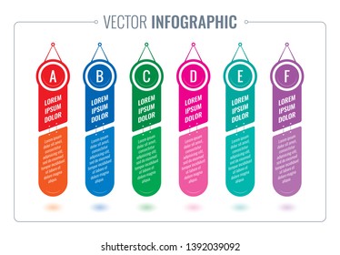 hanging banner infographics. template for infographic labels