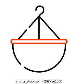 Hanging Basket Icon In Modern Design

