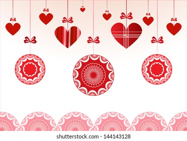hanging bauble on red ribbon