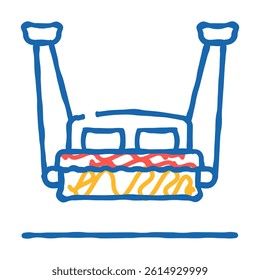 hanging bed furniture doodle icon sketch vector. hanging bed furniture sign. isolated symbol illustration