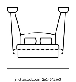 hanging bed furniture line icon vector. hanging bed furniture sign. isolated contour symbol black illustration
