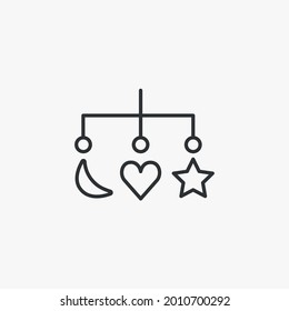 hanging bed toys vector icon