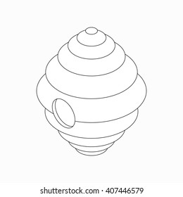 Hanging beehive icon, isometric 3d style