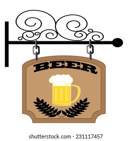Hanging for the beer in the brown yellow color