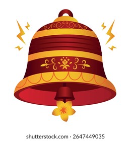 Ilustração de vetor de sino plano pendente