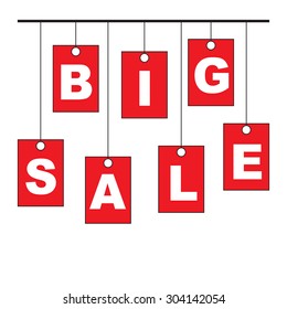 Hanging Big Sale tags , Vector