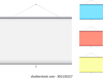 Hanging blank projection screen