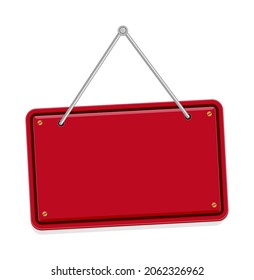 Hanging blank signboard vector illustration