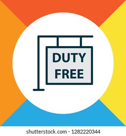 Hanging board icon colored line symbol. Premium quality isolated duty free zone element in trendy style.