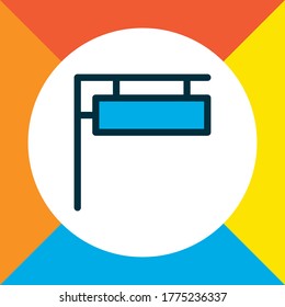 Símbolo de línea de color del icono del tablero colgante. Elementos de señas aislados de calidad superior con un estilo moderno.
