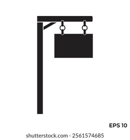 hanging board pole flat icon vector
