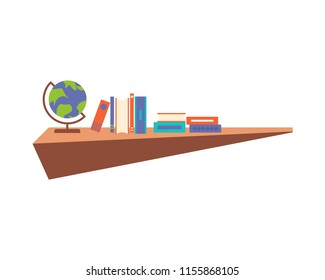 hanging book shelf, flat design