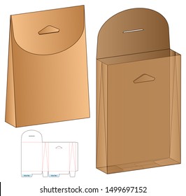 Hanging Box packaging die cut template design. 3d mock-up
