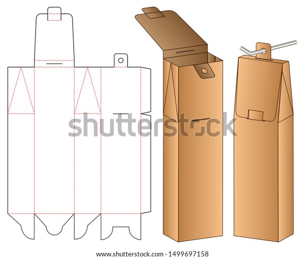 Hanging Box Packaging Die Cut Template Stock Vector (Royalty Free ...