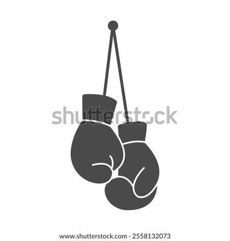 hanging boxing gloves vector icon black