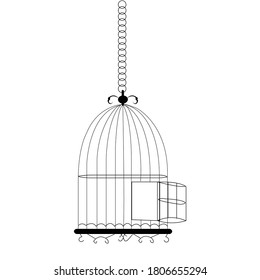 
Hanging Cage vector illustration on white background