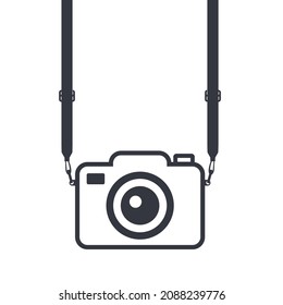 hanging camera icon  flat vector sign