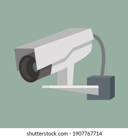 hanging CCTV Security camera vector Flat  style