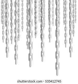 Hanging chain. Vector illustration.