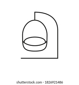 hanging chair icon element of furniture icon for mobile concept and web apps. Thin line hanging chair icon can be used for web and mobile. Premium icon on white background