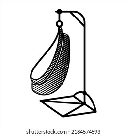 Hanging Chair Icon, Relax Swing Chair Vector Art Illustration