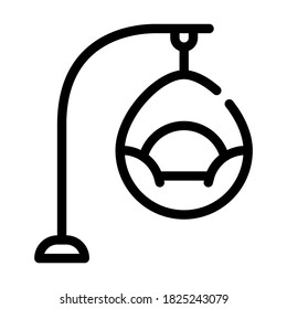 hanging chair line icon vector. hanging chair sign. isolated contour symbol black illustration