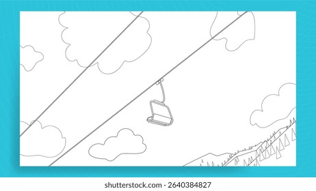 Hanging chair seat from above coloring page