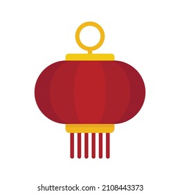 Icono colgante de linterna china. Ilustración plana del icono del vector de linternas chino colgado aislado en fondo blanco