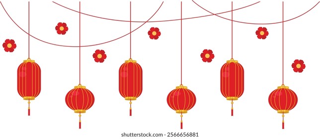 Hanging Chinese New Year Lanterns Illustration