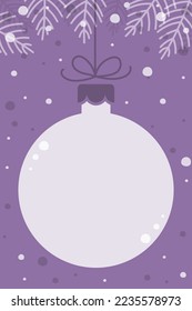 Colgando la bola de Navidad. Fondo con espacio de copia. Ilustración del vector