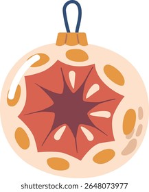 Hanging Christmas ball decoration vector illustration