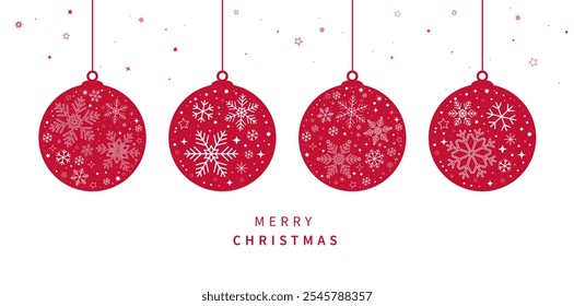 Hanging christmas ball. Decorative christmas element. Xmas banner. Merry christmas and happy new year background. Design for banner, card, greeting. Vector illustration