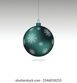 Hanging Christmas ball with snowflake,vector illustration	
