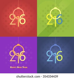 Hanging Christmas Balls and 2016 Numbers, Background Set