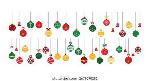 Hanging Christmas Balls Illustration Bundle