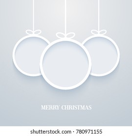 Hanging Christmas balls. Vector illustration.
