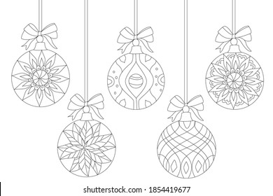 hanging christmas balls for your coloring book