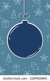 La navidad colgante bauble. Concepto de fondo con adorno. Ilustración del vector