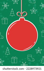 La navidad colgante bauble. Concepto de fondo con adorno. Ilustración del vector