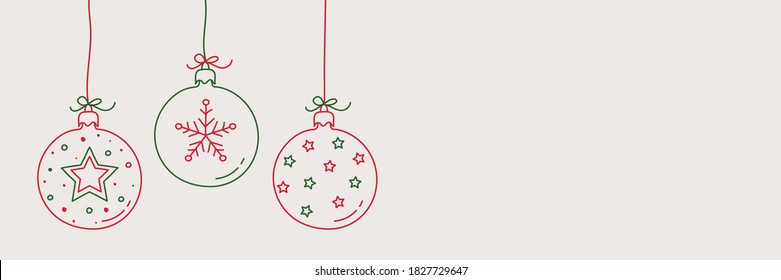 Colgando baubles navideños con decoraciones. Vector