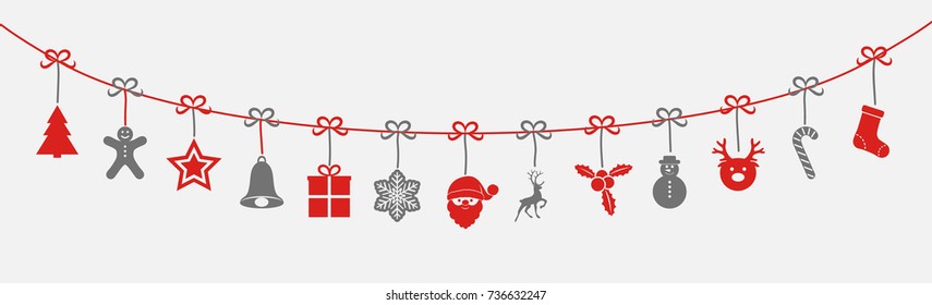 Hanging Christmas decoration. Vector.