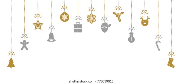 Hanging Christmas decoration. Vector.