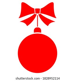 Hanging Christmas decoration vector icon on white background