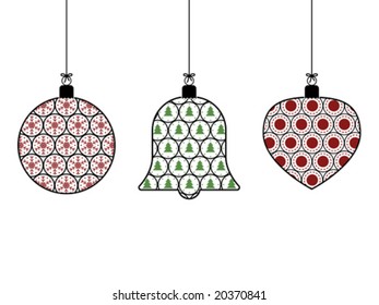 hanging christmas decorations, easily editable for color change